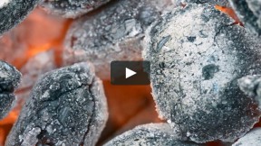 Charcoal Briquettes in a Barbecue Grill