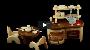 Animated Toy Kitchen Furniture and Utensils